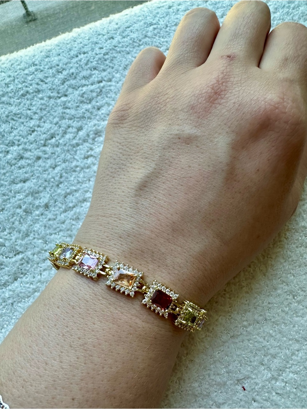 NEW Pretty Bird Jewelry Candy Stone Tennis Bracelet - 7-8”